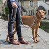Camello Leather & Grey Tweed Dog Lead