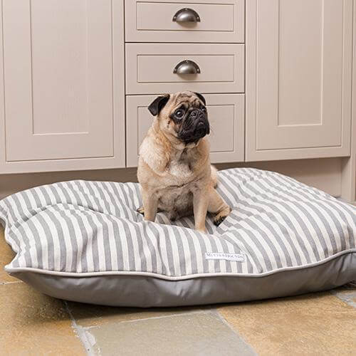 Flint Stripe Brushed Cotton Pillow Dog Bed