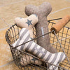 Flint Stripe Brushed Cotton Squeaky Bone Dog Toy