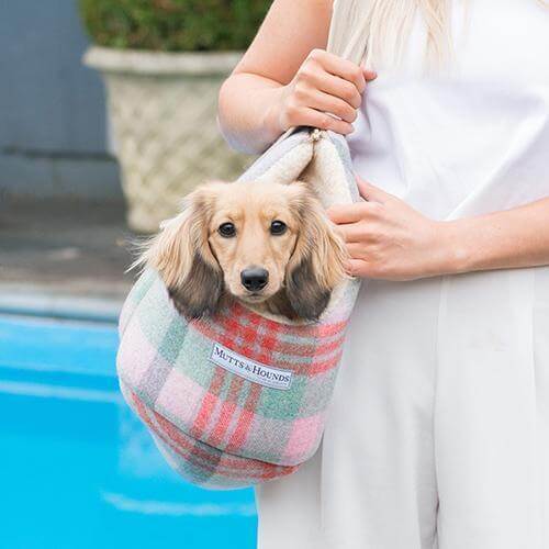 Macaroon Check Tweed Dog Carrier